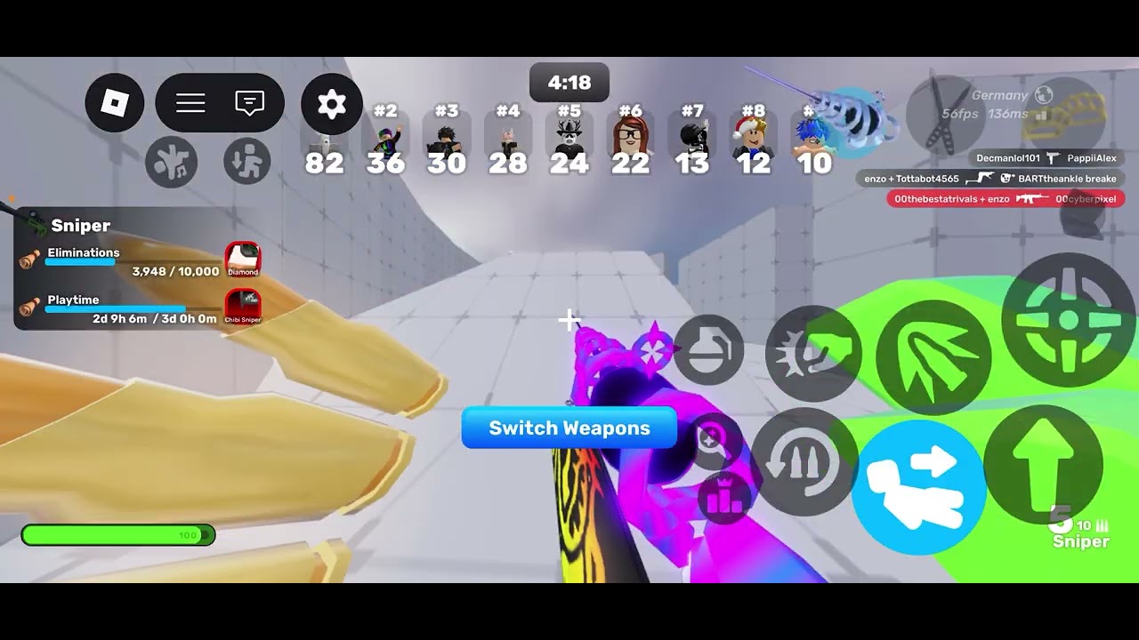 Playing rivals free for all ￼