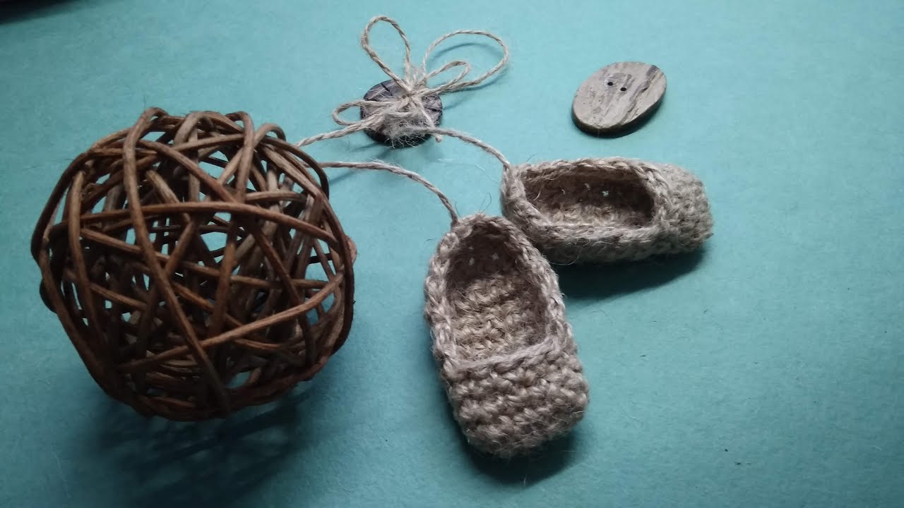 Лапти из джута.Необычный сувенир из натурального волокна.Подробный МК.