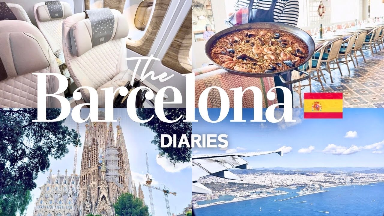 [1.Europe Trip Vlog🇪🇸] エミレーツ航空 ビジネスクラスのようなプレミアムエコノミーで行くスペインバルセロナ |サクラダファミリア入場 ドバイ プライオリティパスラウンジ |搭乗記