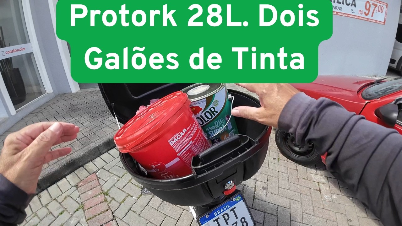 Motovlog; Dois Galões de Tinta no Bauleto Protork28 L .