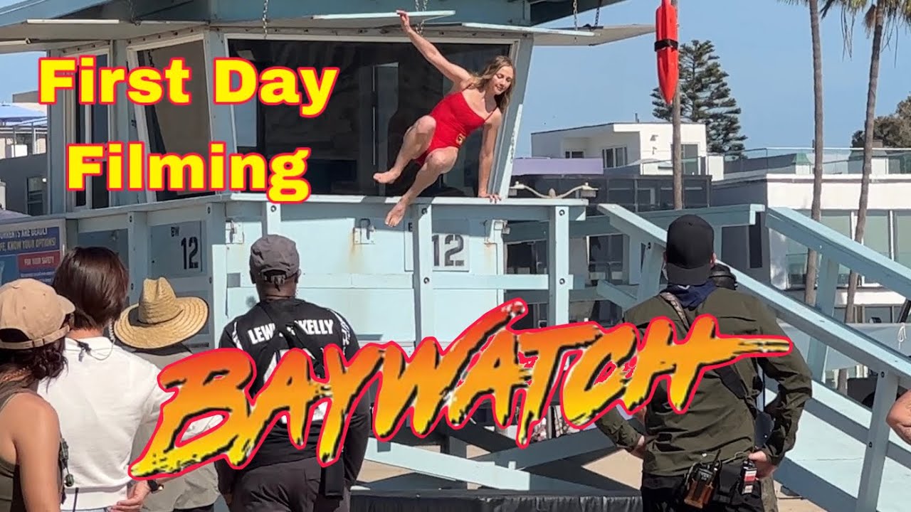First Day of Filming the Reboot of the T.V. show Baywatch / A real life rescue by a real Lifeguard