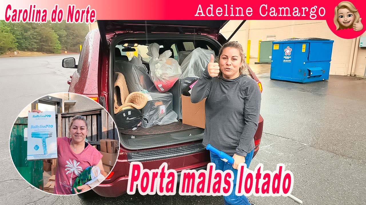 Mesmo com chuva enchi o porta malas nos dumpster das lojas