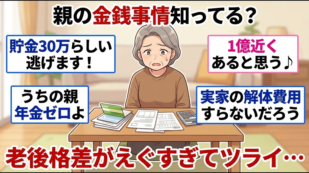 【親の金銭事情】高齢親の年金と貯蓄額！こんなに格差があるなんて…自分の生活で精一杯なんだが…【ガルちゃん雑談】【更年期キツイ】