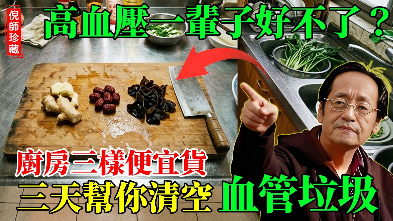 倪海廈：高血壓一輩子好不了？這根本是西醫最大的騙局！只要用廚房裡「這幾塊錢的東西」，三天幫你把血管清乾淨！#倪海廈 #降血壓 #高血壓 #中風 #清血管 #手腳冰冷 #夜尿 #太衝穴 #引火歸元