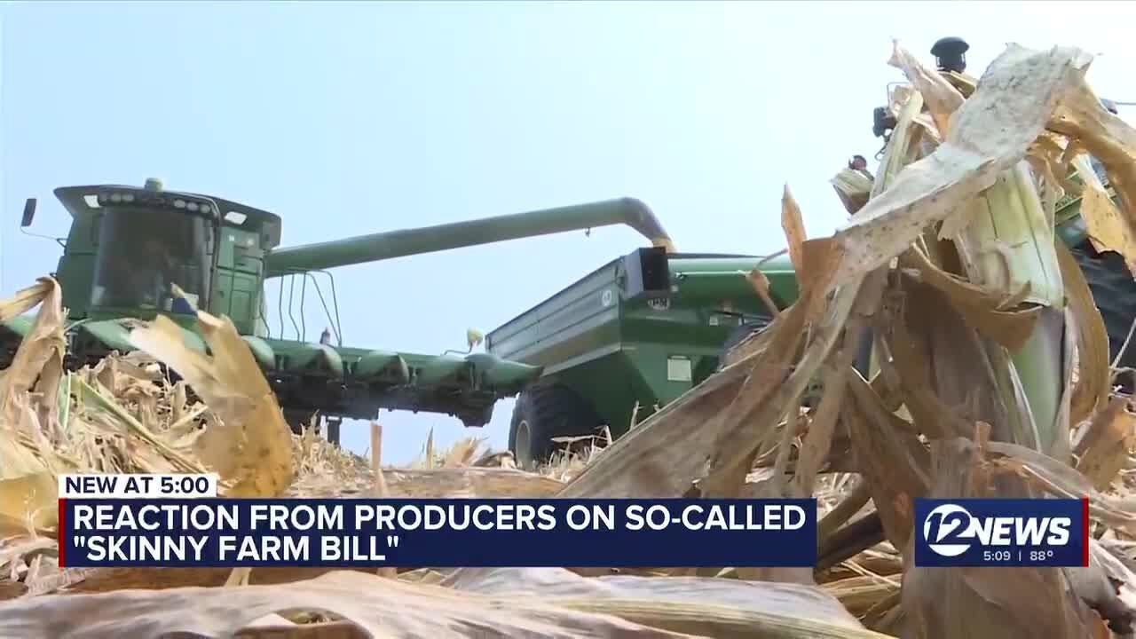 Reaction from producers on so-called 'skinny' farm bill