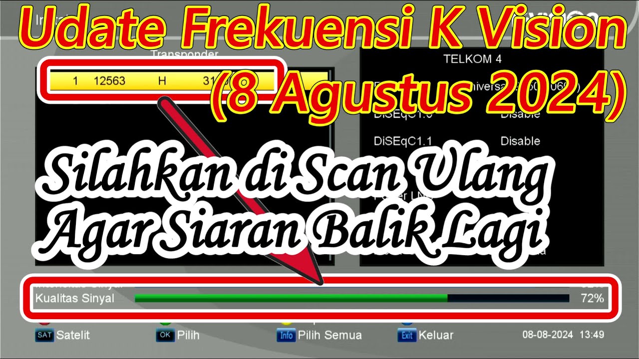 Update Penambahan Frekuensi Baru K Vision Agustus 2024