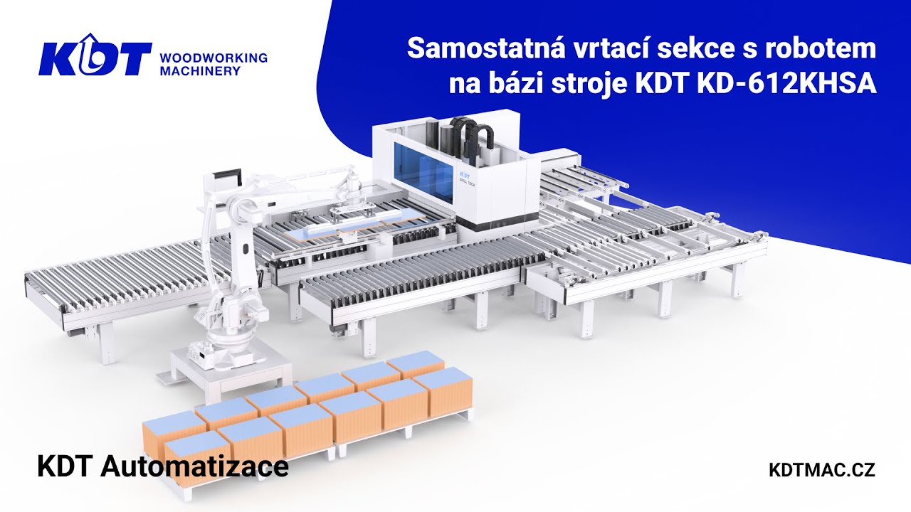 Samostatn&aacute; vrtac&iacute; sekce s robotem na b&aacute;zi stroje KDT KD-612KHSA