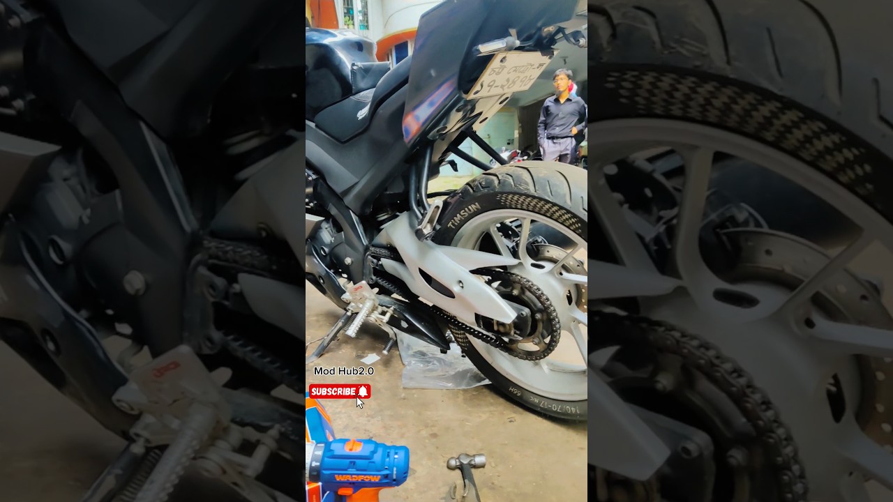 R15V3 SWING ARM COVER PSM 320MM Front Disk Install in RCB Footrest RCB S1 #modified #yamaha #rider