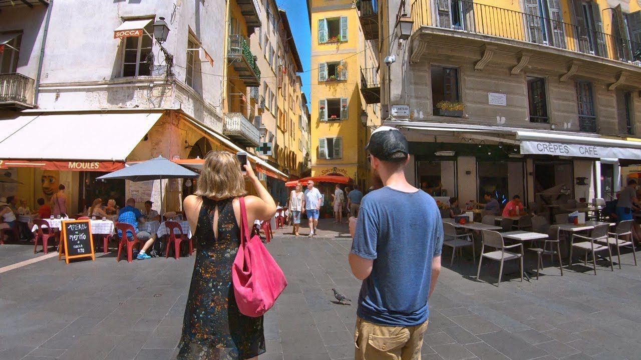 Walking Nice, France - OLD TOWN with Bustling Narrow Streets
