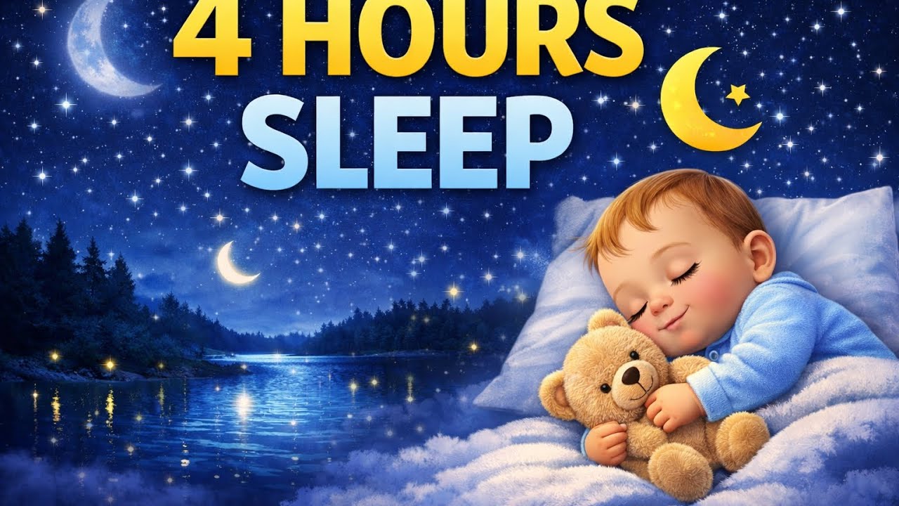  Sleep in 3 Minutes 😴 4 Hours Baby Lullaby Music 🌙 Peaceful Night