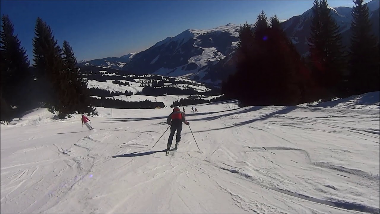 Hinterglemm afdaling naar de Zwölfer Nordbahn 13 januari 2018