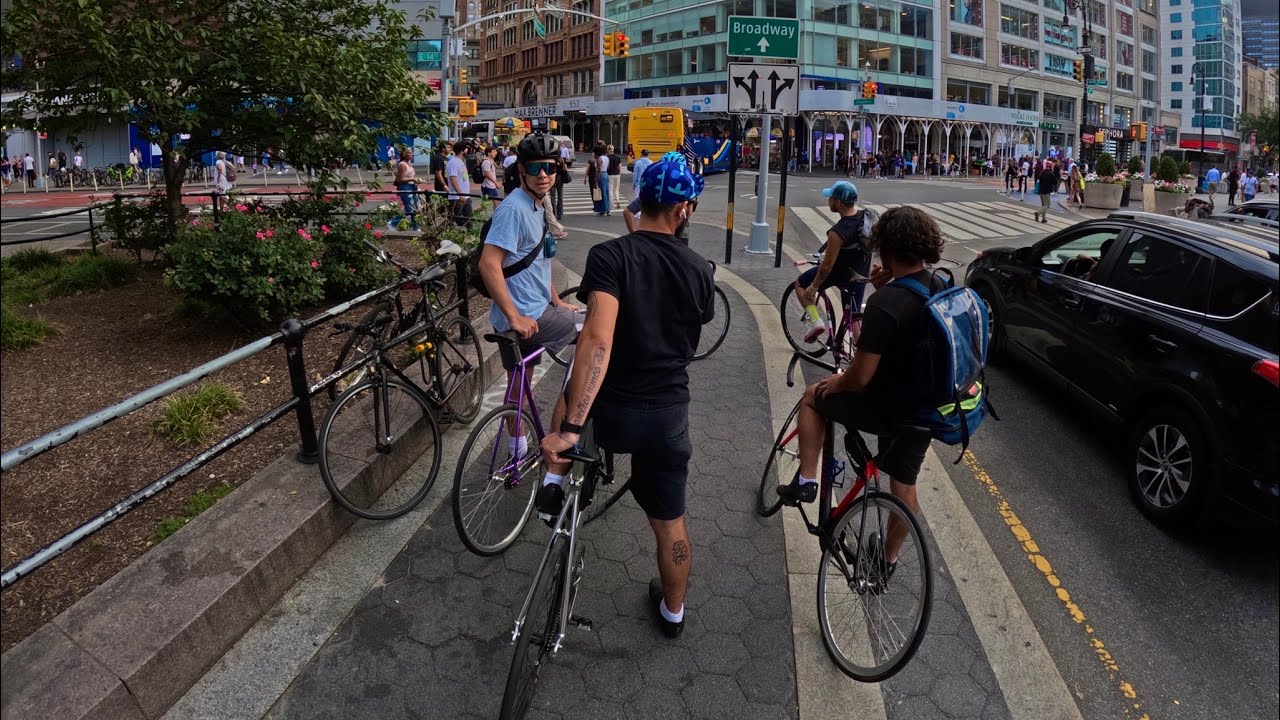 FIXED GEAR | POV SPICY ride down BROADWAY with SLOWBOYZ part 2