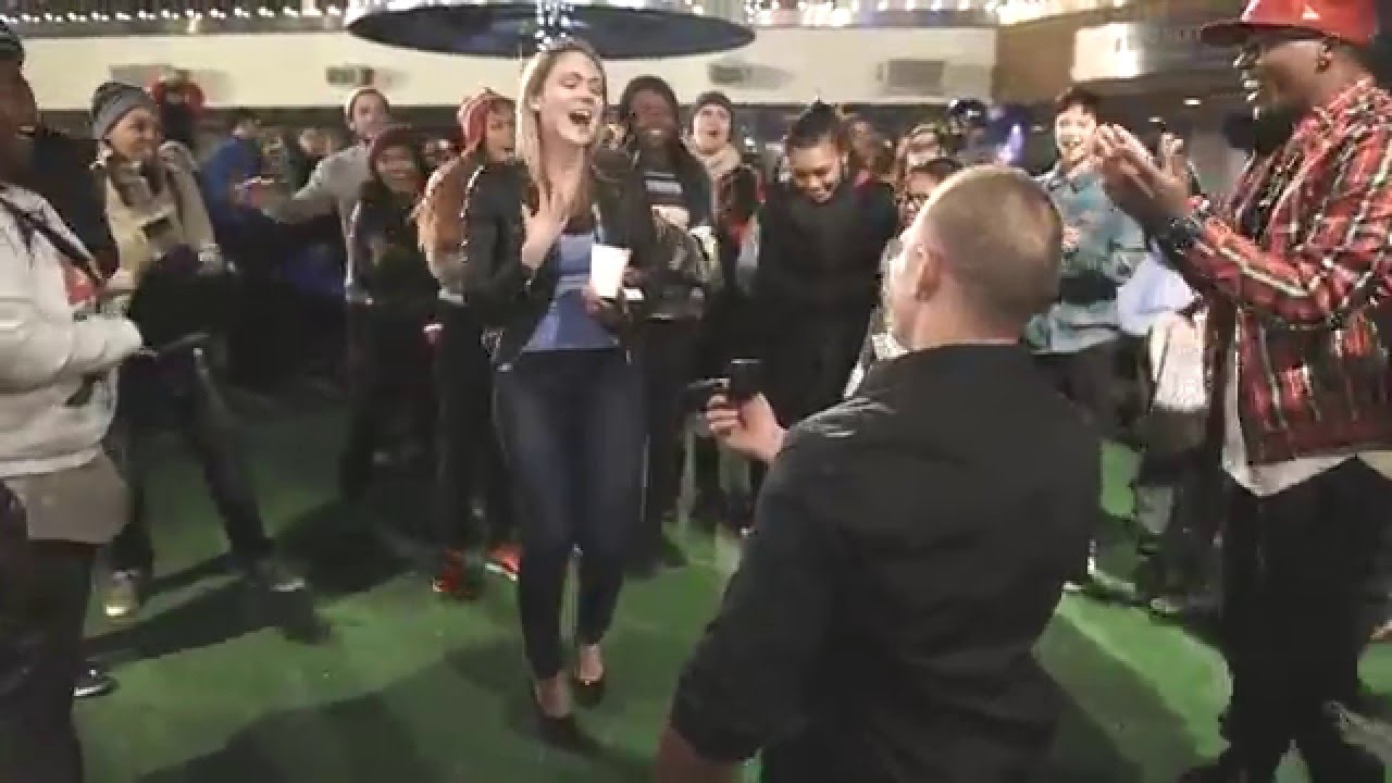 Flash Mob Marriage Proposal at The Cosmopolitan Ice Rink in Las Vegas