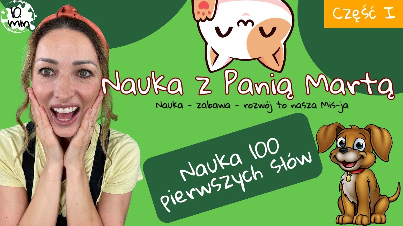 Nauka pierwszych 100 słów dla dzieci | Wymowa, kojarzenie | zabawy angażujące, interaktywne |Część I