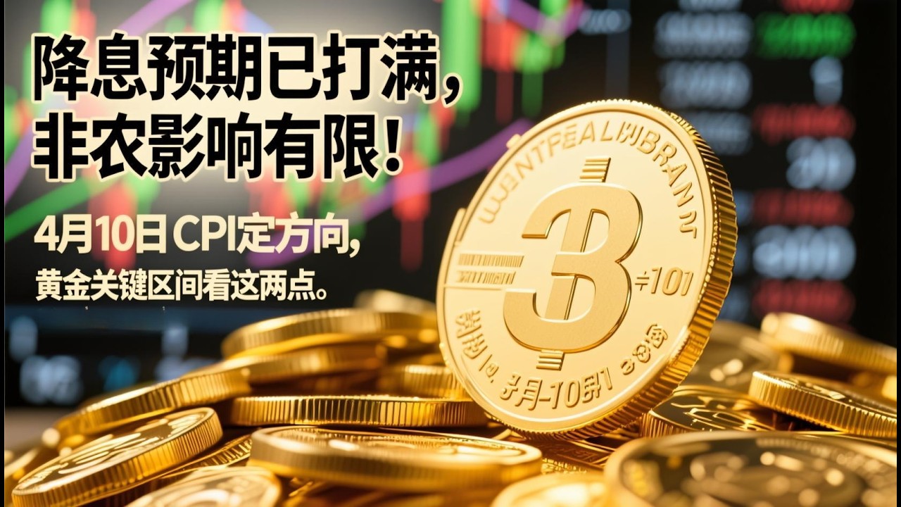 降息预期已打满，非农影响有限！4 月 10 日 CPI 定方向，黄金关键区间看这两点#黄金 #金价 #美国CPI #零距离看懂财经 #投资 #财经 #美股