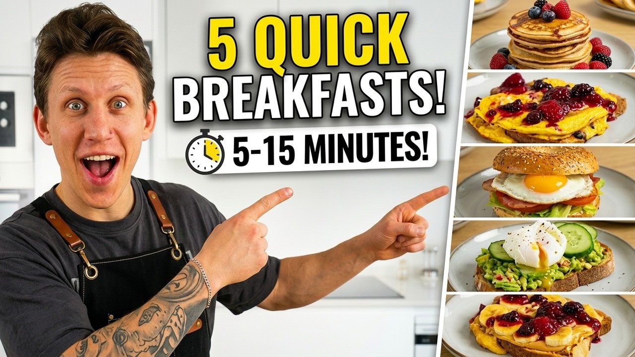 🍳 5 Quick Breakfasts With Minimal Ingredients (1 EXTRA)