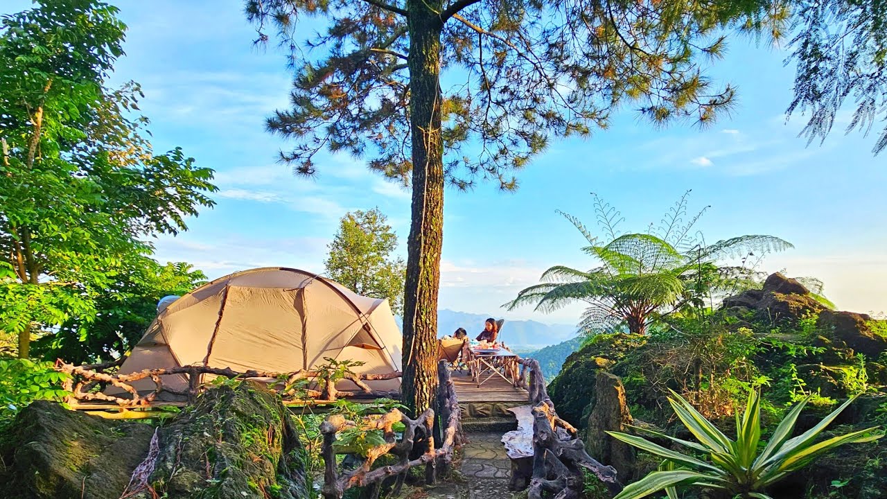 Camping Keluarga di Hutan Pinus BATU NYONGCLO | Majalengka | Jawa Barat | #인도네시아캠핑 |