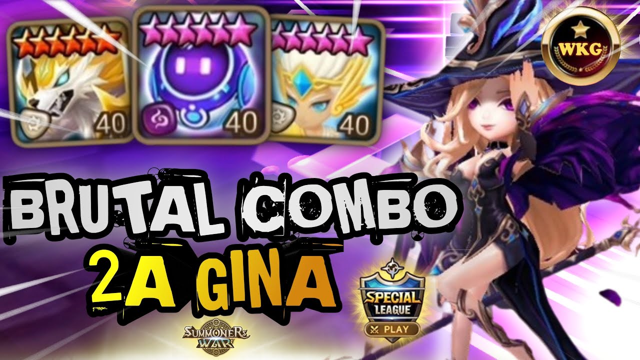 WTF 10 WINSTREAK with GINA COMBO! EZ G2 IN SPECIAL LEAGUE RTA SUMMONERS WAR