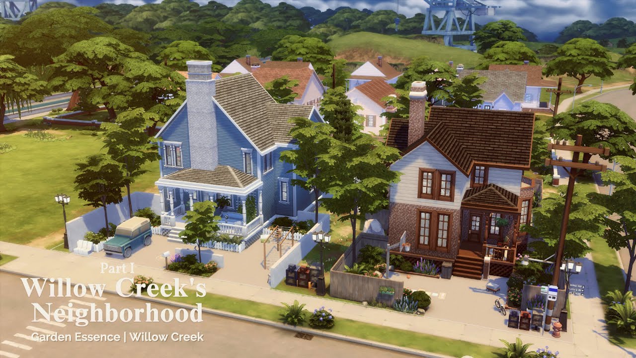 Willow Creek's Neighborhood Part I : Garden Essence 🏘 | The Sims 4 | Stop Motion Build | No CC