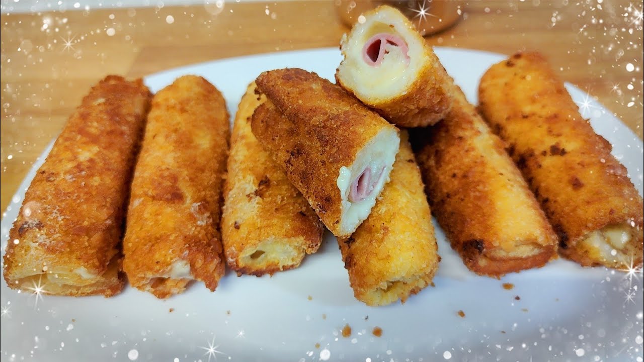 ROULÉ  PAIN DE MIE AU FROMAGE ET JAMBON recette facile et rapide pour le  Ramdan. idée apéritif