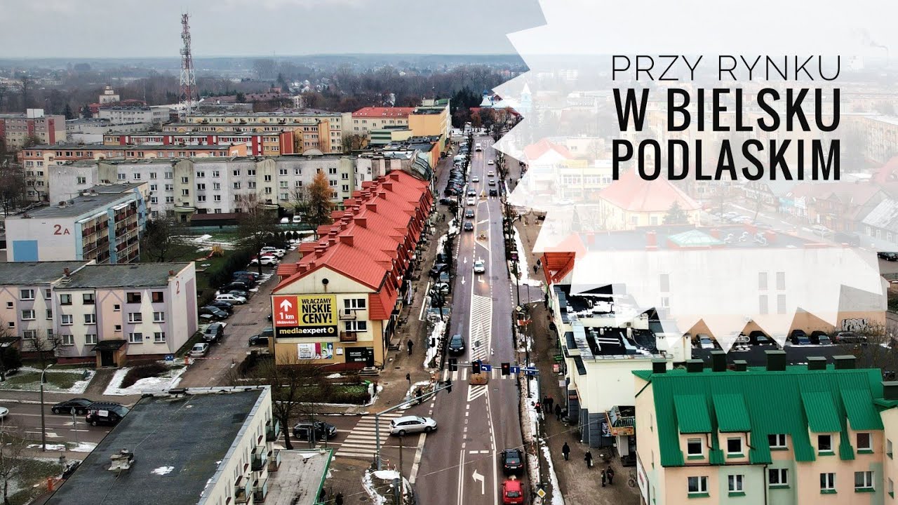 Rynek i przy Ratuszu - Bielsk Podlaski z lotu ptaka