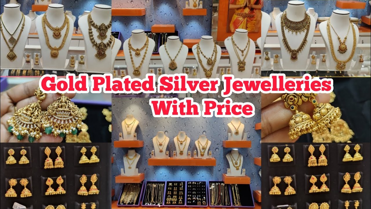 Shree Kumaran Thangamaligai Gold Plated Silver Jewelleries with Price/ Silver Necklace Haram Jimikki