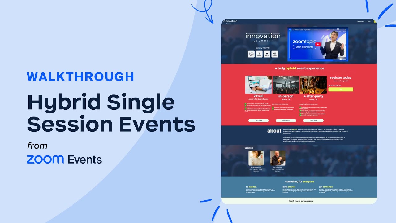 Hybrid Single Session Events | Zoom Webinars Plus Walkthrough