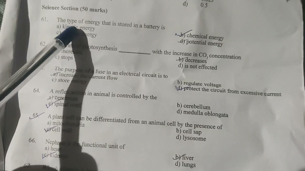 GK and Science Solved Question Paper Jong DSC West Khasi Hills District Post LDA 2025