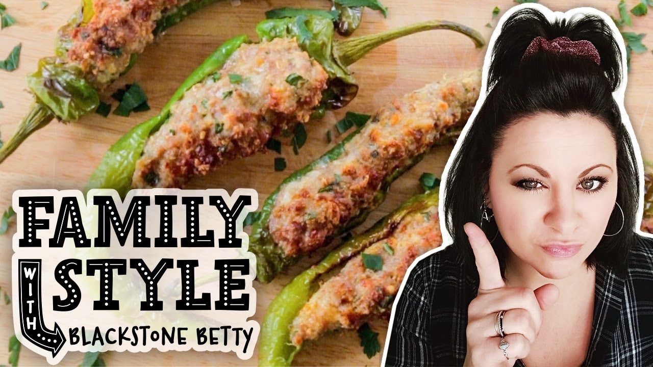 Deli Style Italian Sausage Stuffed Long Hot Peppers | Family Style | Blackstone