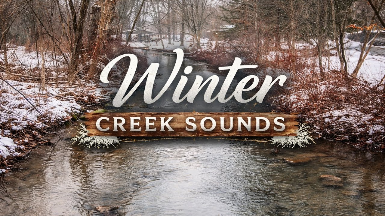 Snowy Forest Creek with Relaxing Piano Music ❄️ Stress Relief & Focus