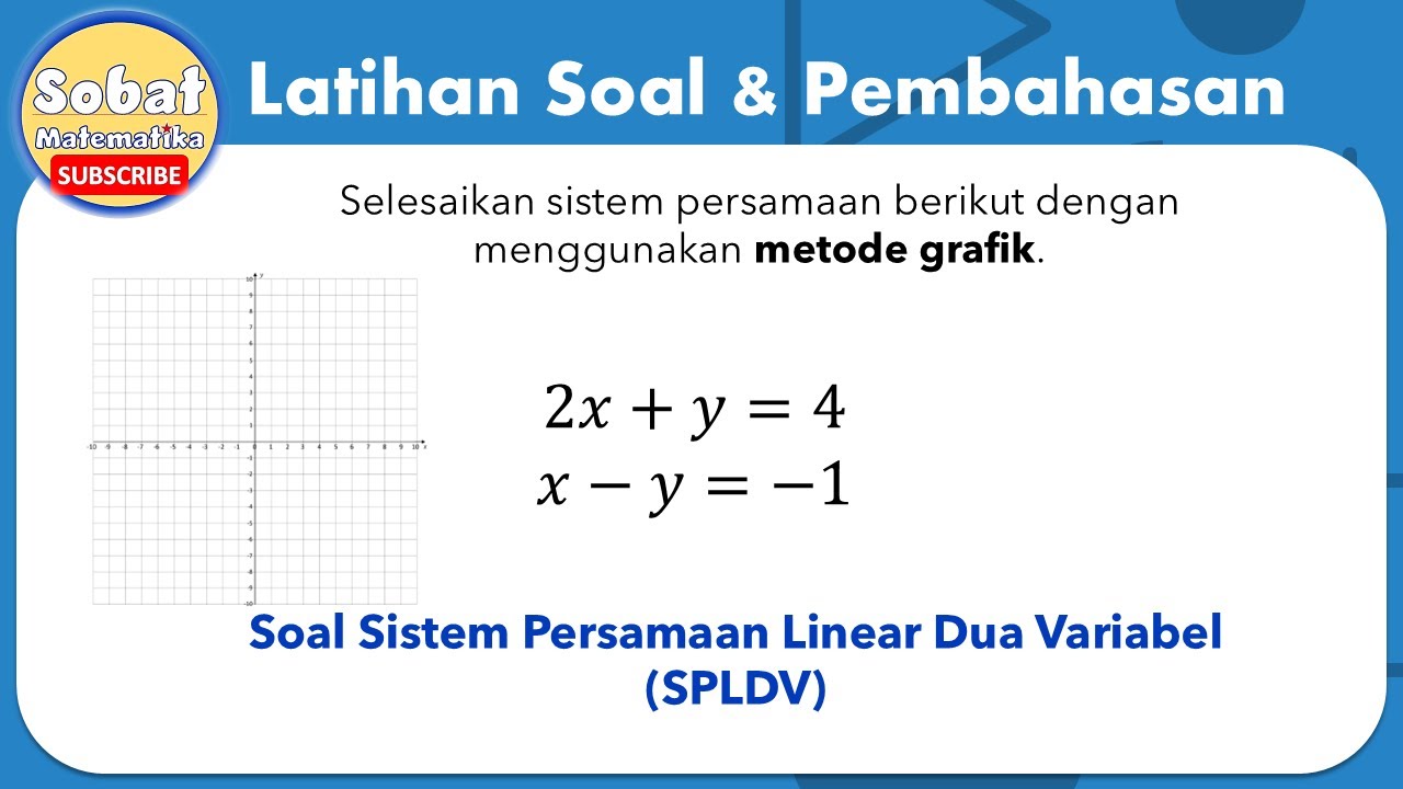 Jawaban Soal Sistem Persamaan Linear Dua Variabel Metode Grafik #spldv #aljabar #matematikasmp