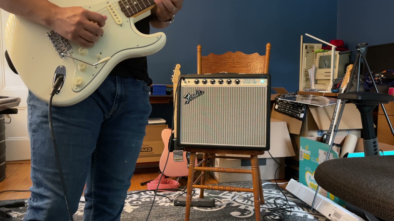 American original 60s strat with Wildwood mjolnir into Princeton 68 custom