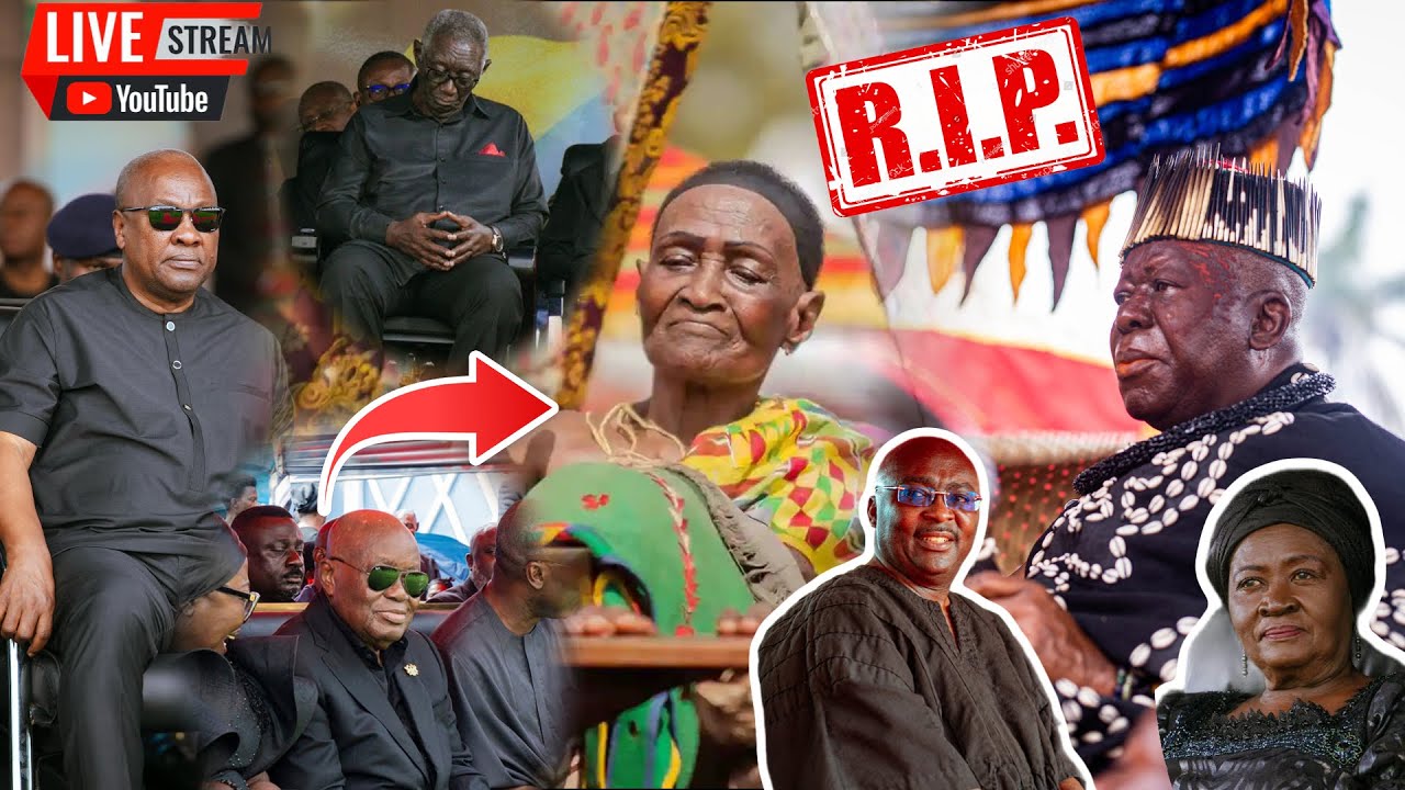 LIVE: Prez Mahama, Nana Addo, Bawumia, Kuffour, Naana Jane Storms Dɔte Yie of Asantehemaa Funeral