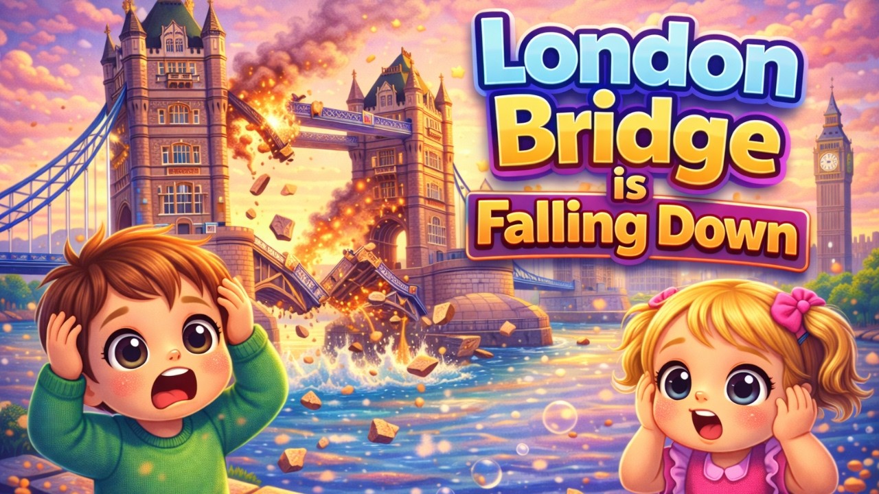 London Bridge Is Falling Down | Action Songs & Playtime Rhymes – Ducky Dunes 🌉🎶
