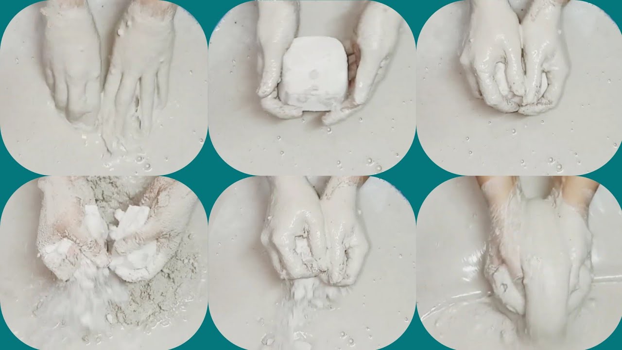 Soft Creamy🤤Pure White🤍 Cement Crumbling in Water+Paste Mixing ASMR #433