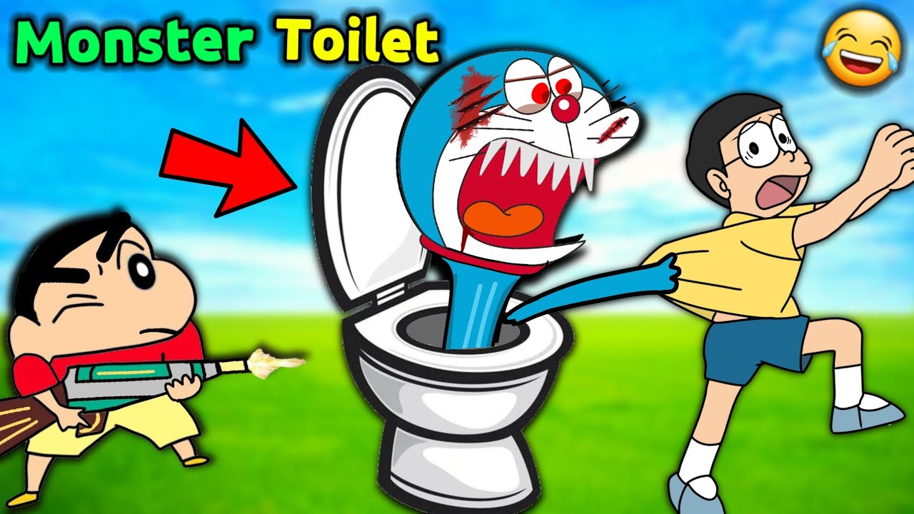 Shinchan Vs Skibidi Monster Toilet 😂 || Funny Game Skibidi Toilet 😱