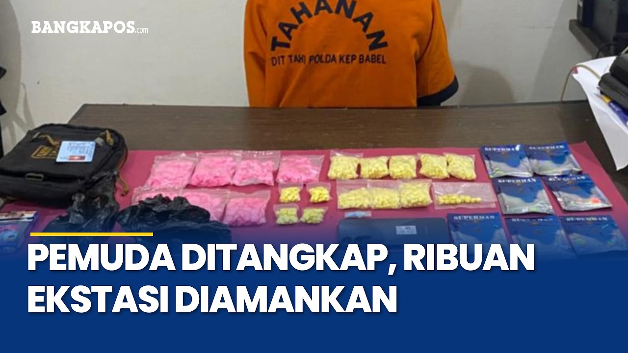 Pemuda Pangkalpinang Ditangkap, Polda Babel Sita Ribuan Ekstasi dan Happy Water