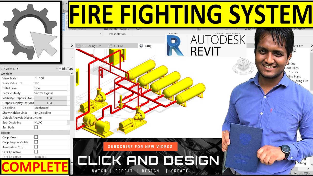 Fire Fighting System🔥🧯🚒🚿 | REVIT MEP💻 | Pump Room Creation🧯👷🏾| Step by Step ✅
