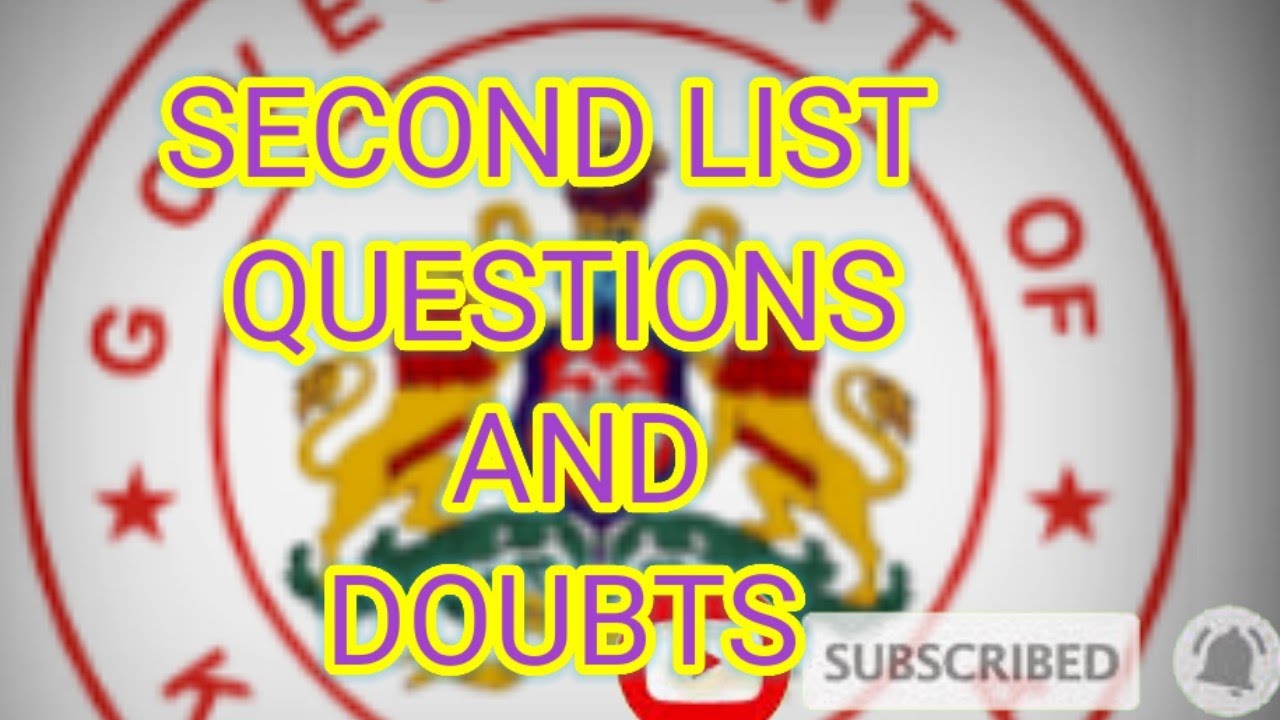 second list question and answer