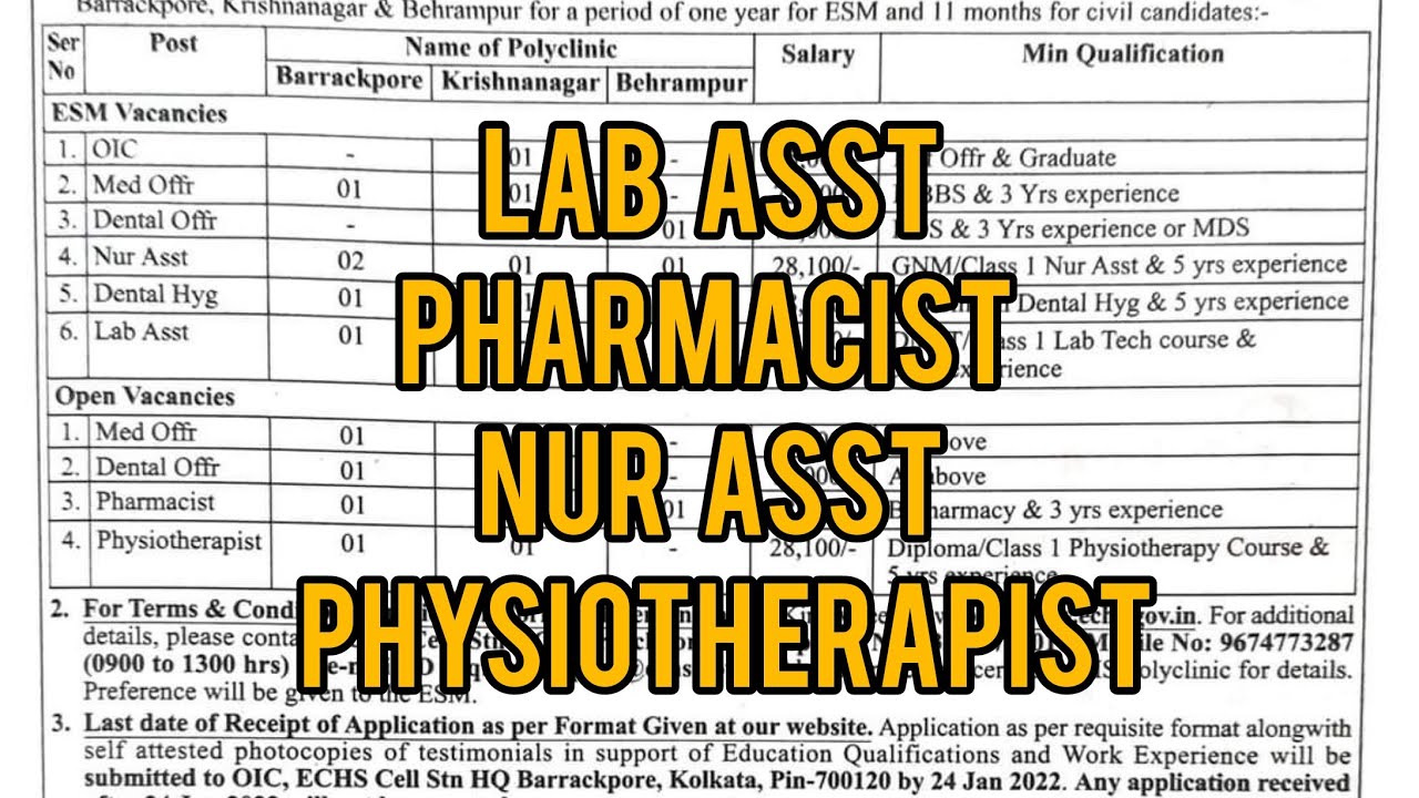 Lab Asst job |Pharmacist job|Nur Asst job