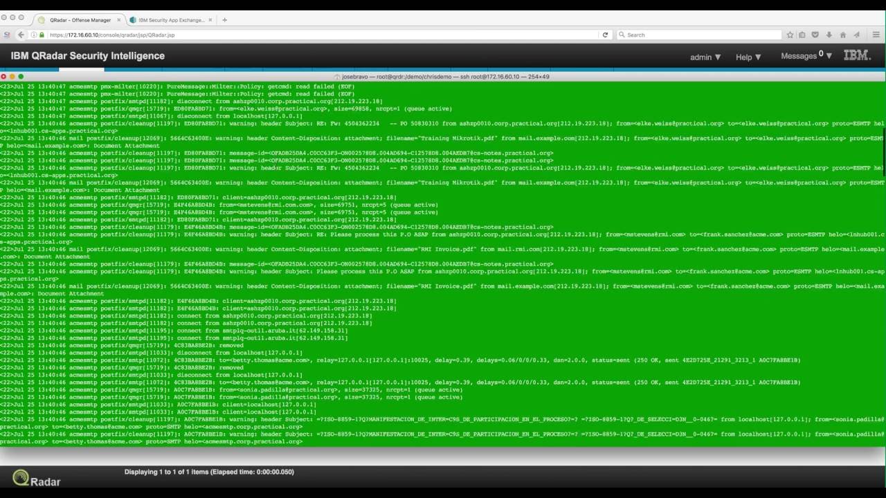 QRadar обнаруживает фишинговые письма