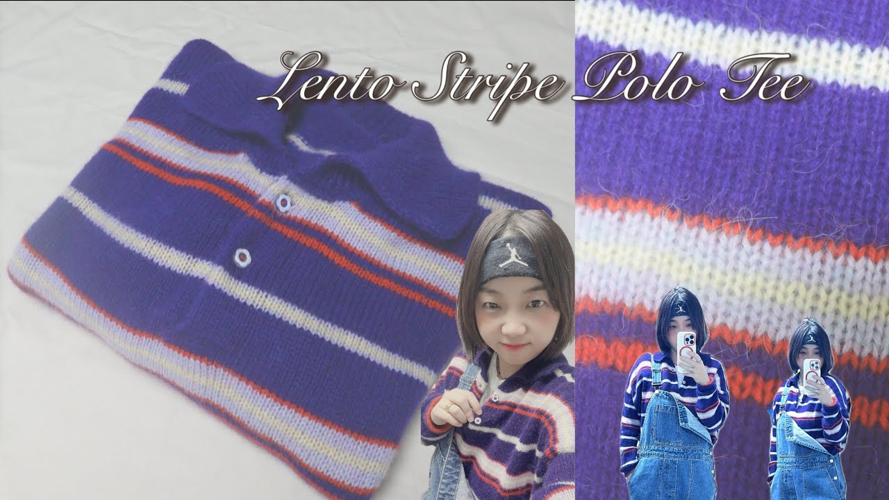 렌토 스트라이프 폴로티 뜨기 l 이 색 조합 못 잃어 l stripe knitting 💜