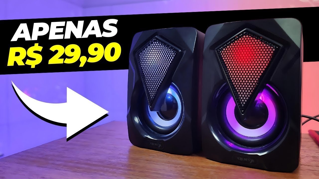 🔥Caixinha de Som para PC e Notebook BOA e BARATA com GRAVE e RGB [Custo Benefício]
