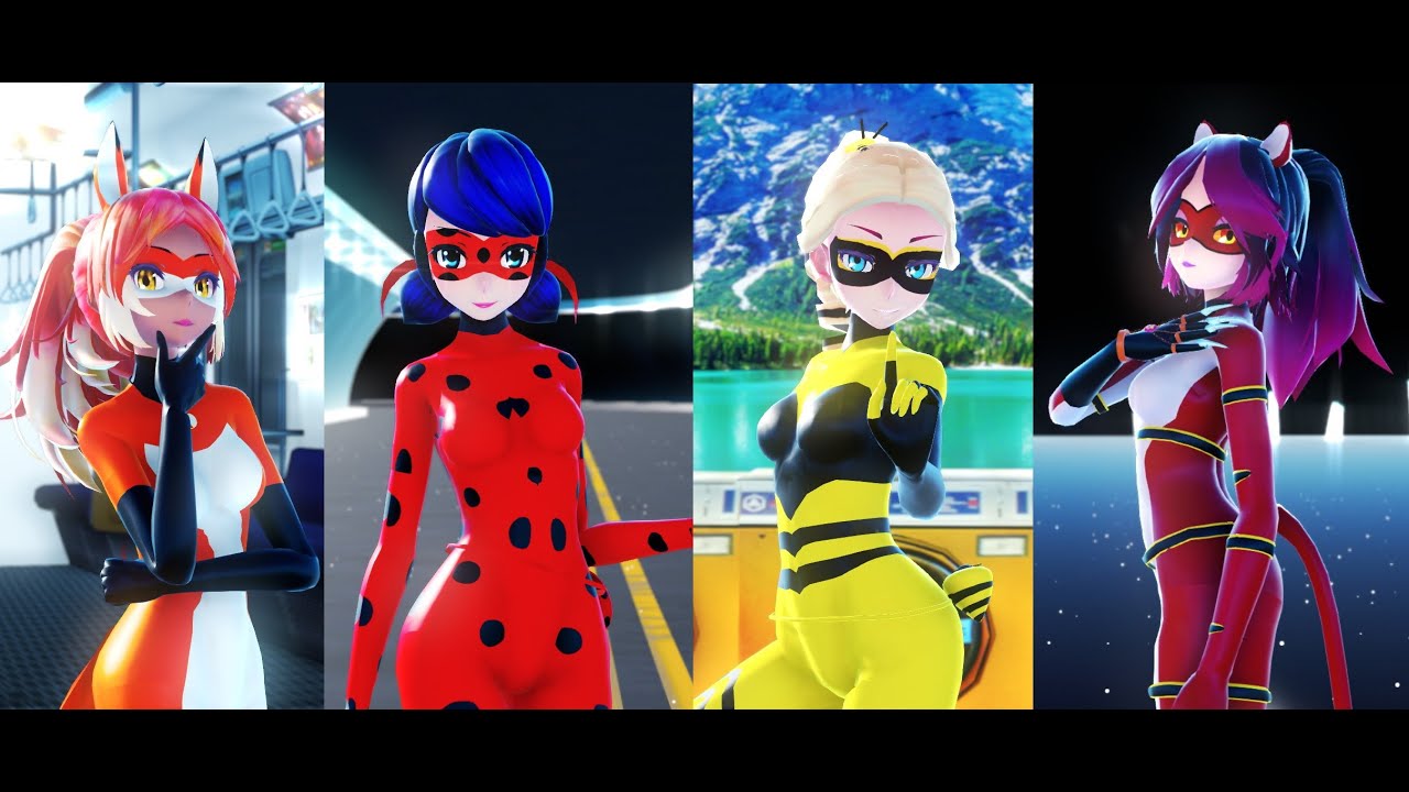 【MMD Miraculous】K/DA - POP/STARS【Ladybug, Rena Rouge, Queen Bee, Purple Tigress】【60fps】