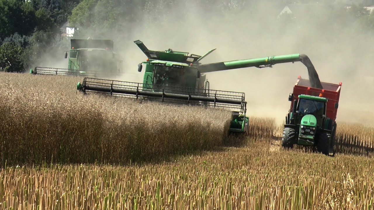 6 Mähdrescher | Rapsernte | JOHN DEERE T660 x3, S670 | CLAAS Lexion 670 TT, 660 | Harvest XXL