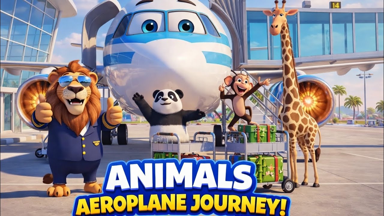 Crazy Animal Flight Adventure ✈️🐒 | Funny Cartoon Journey