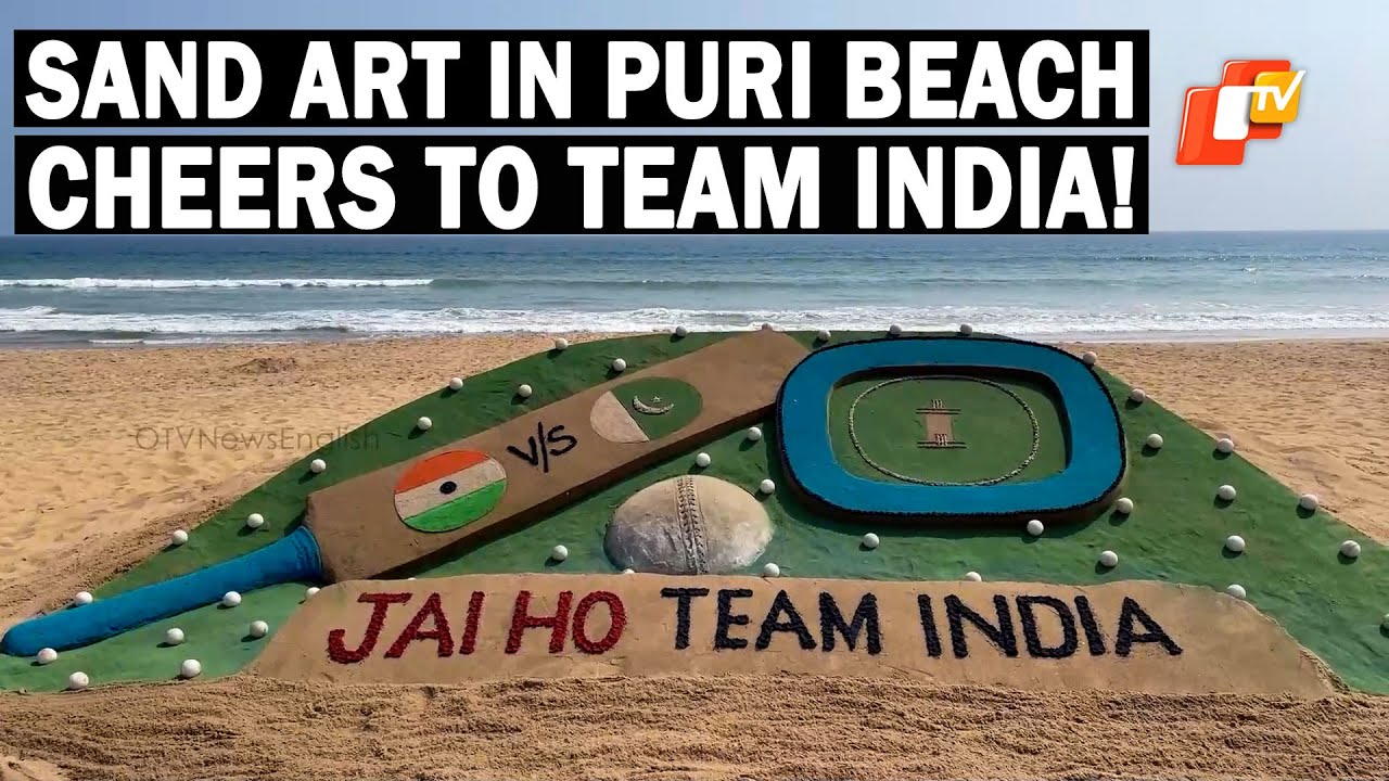 Champions Trophy 2025: India Vs Pakistan Match Sand Art In Puri Sea Beach
