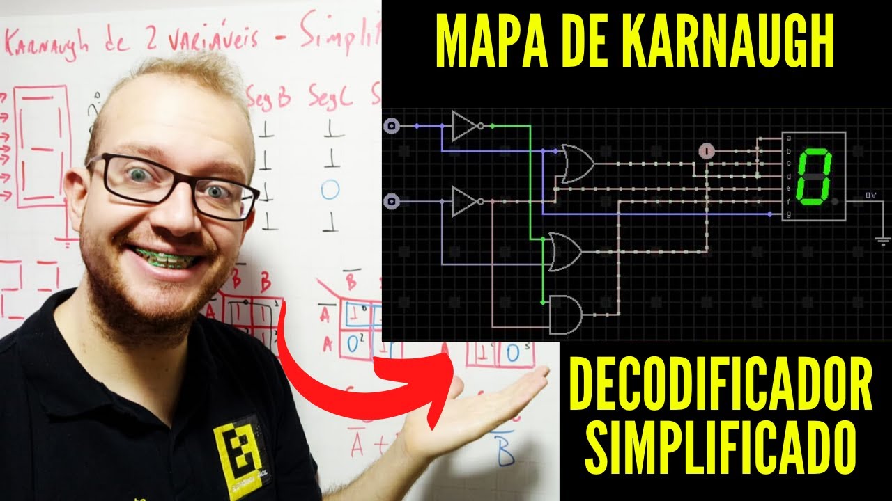 Master Class - Mapa de Karnaugh - Decodificadores - Proteus 8.9 - EveryCircuit - Eletrônica Fácil
