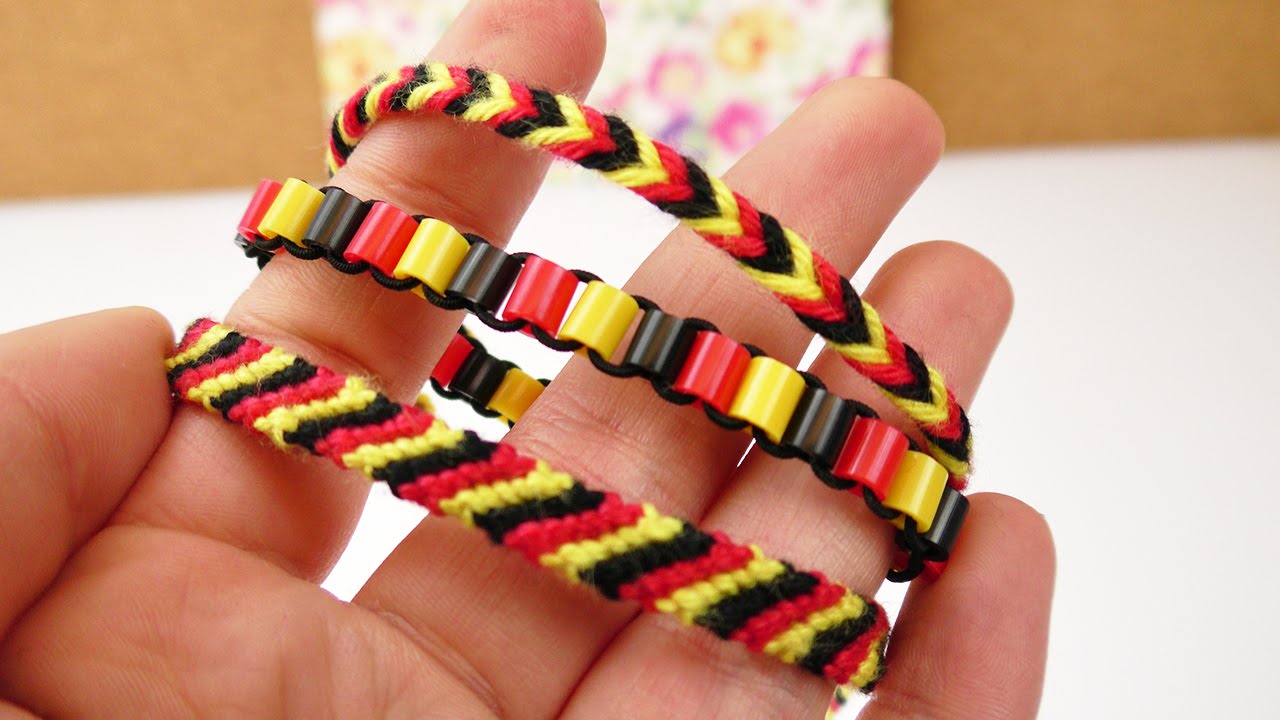 Fußball EM Fan-Armbänder | DREI coole Ideen | Fischgrätmuster, Bügelperlen & Knüpfen | Fanartikel