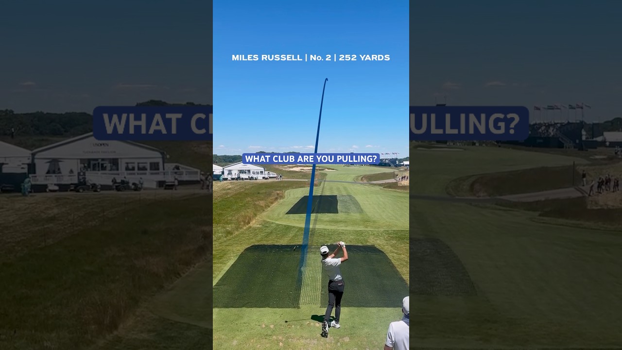 The 17-year-old Miles Russell hits it pin high on Shinnecock&rsquo;s 2nd 👀